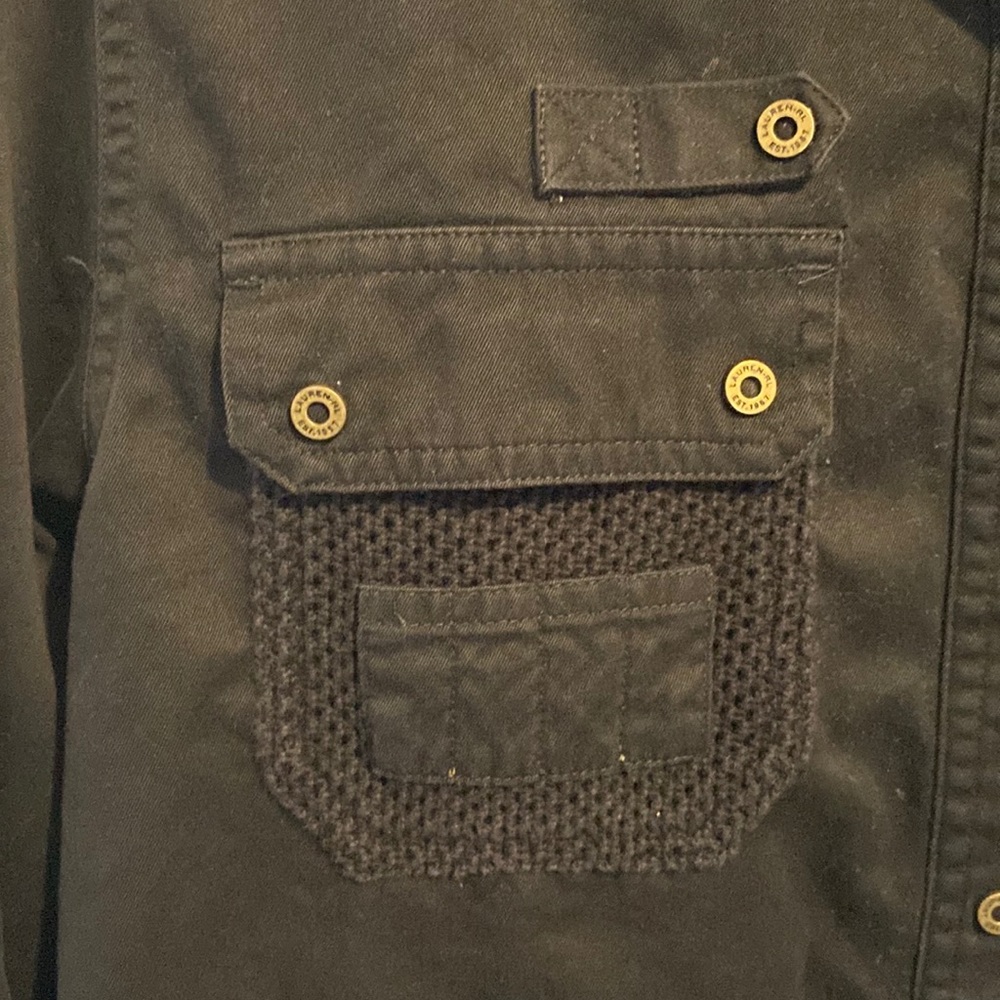 Lauren Ralph Lauren Black Button Down Utility Shirt - Picture 4 of 11